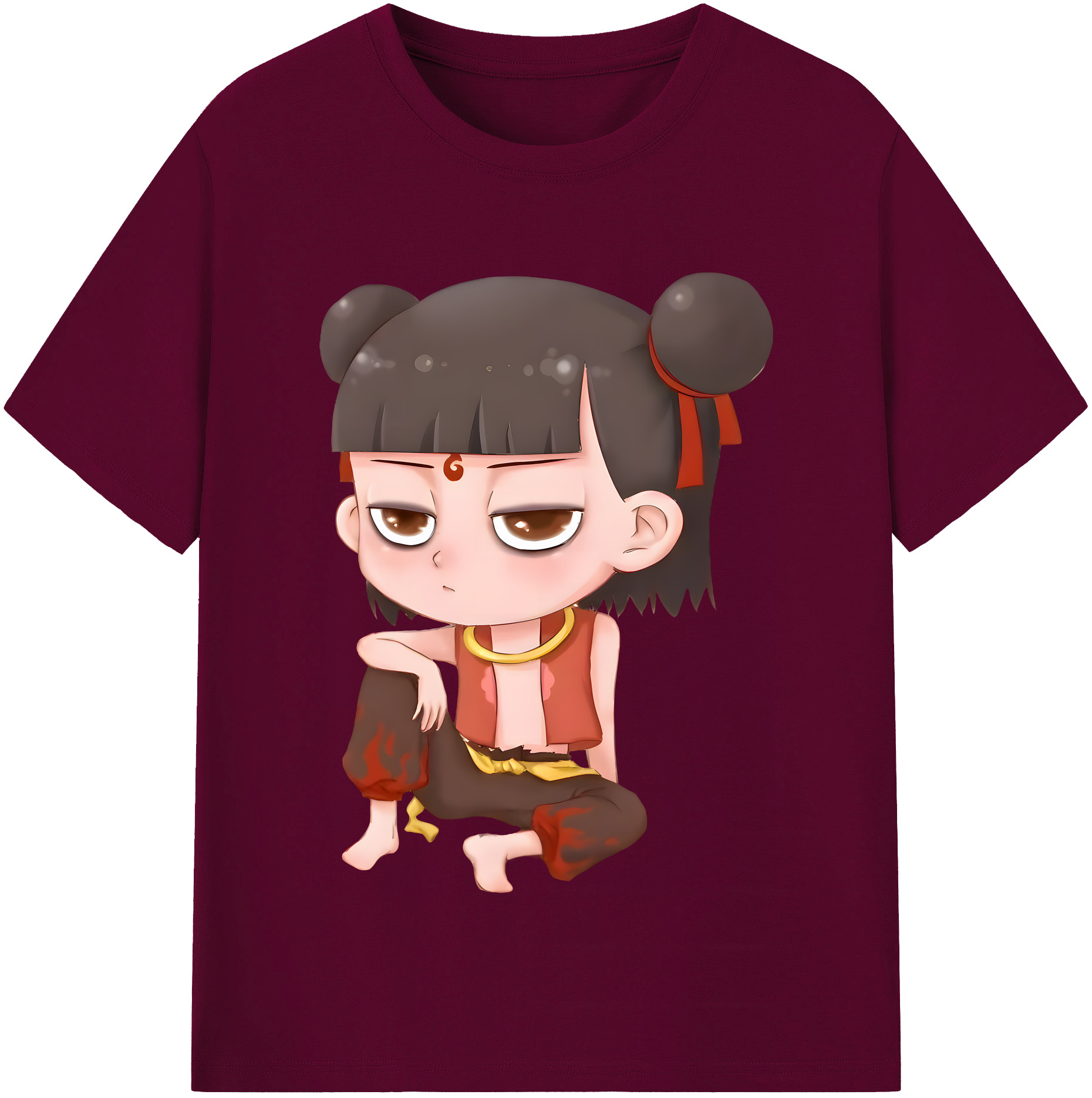 （画像用） Ne Zha 2 ナタ 魔童の大暴れ レディースカジュアルプリントTシャツ（綿100％）